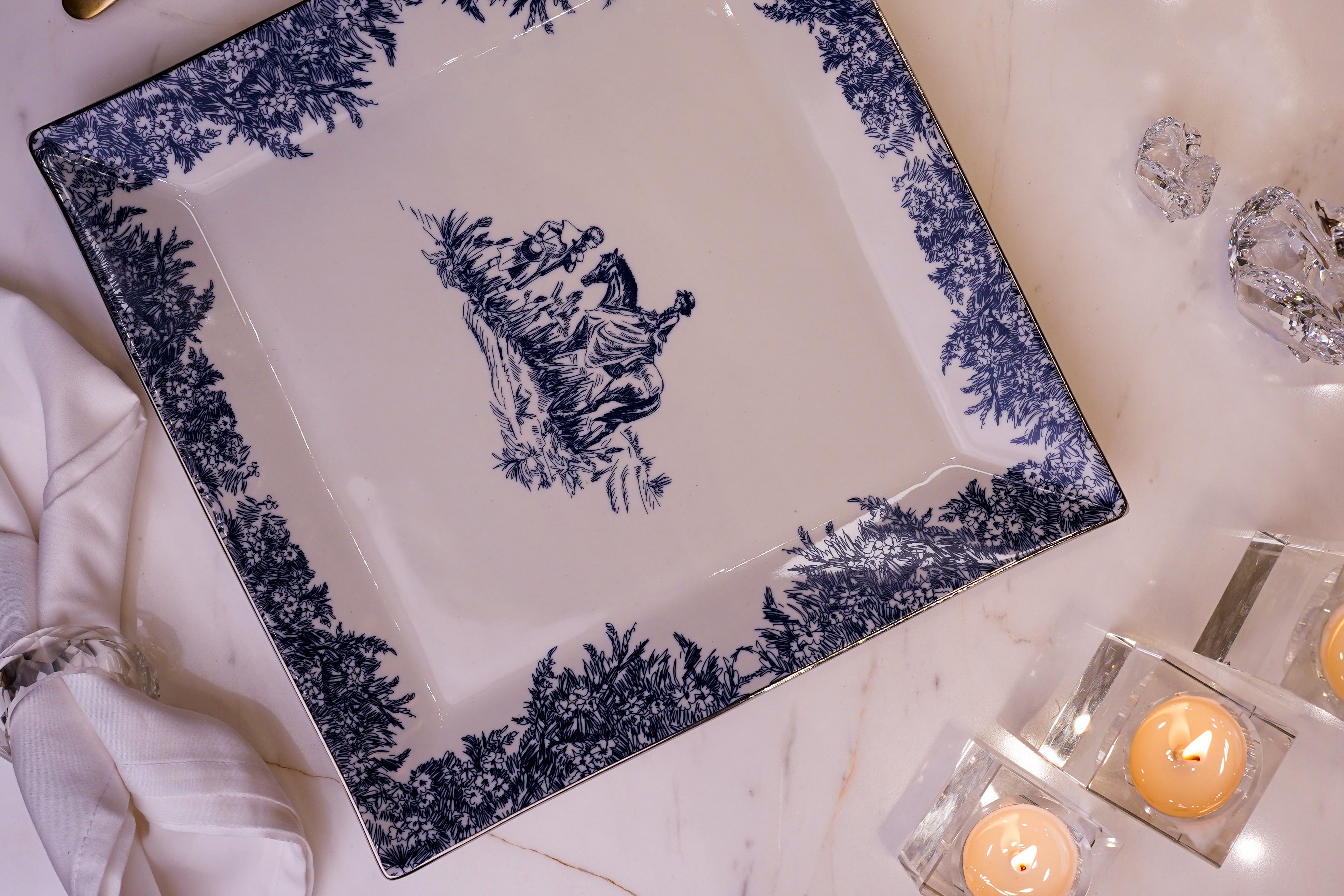 Sapphire & platinum - dinnerware for 6 persons (33 pcs)