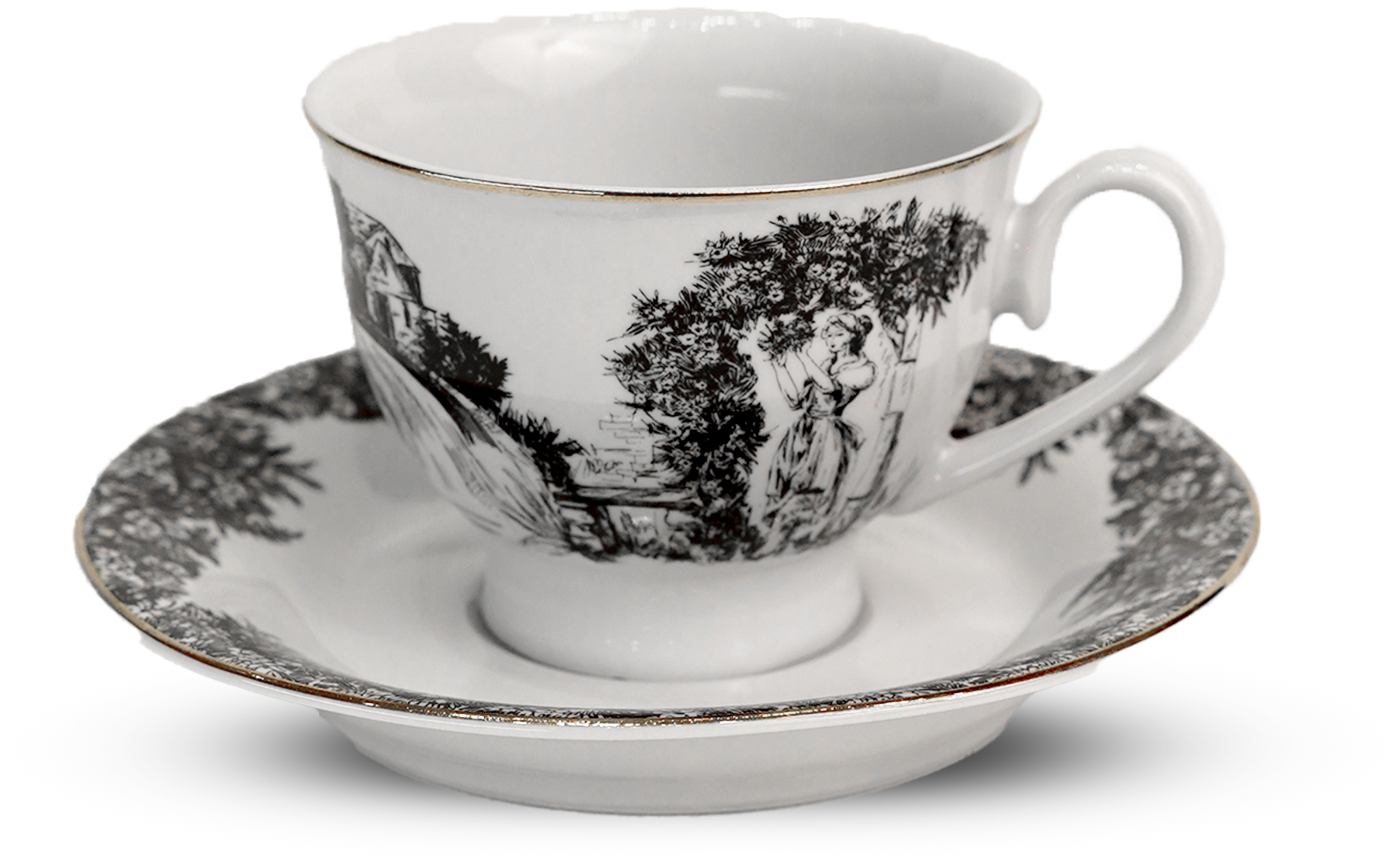 Noir & gold - tea set for 6 persons (12 pcs)